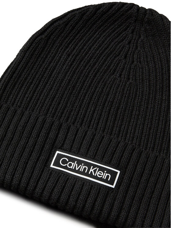 Calvin Klein Berretto Calvin Klein Patch Chunky Rib Cotton Beanie LV04D8053G Nero