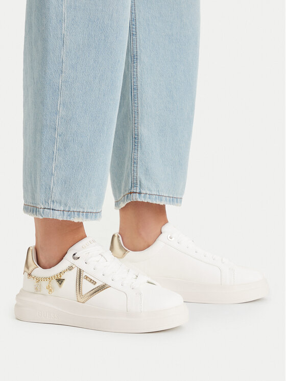Guess Sneakersy Guess FLTBTT LEA12 Biały