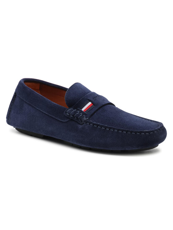 Tommy Hilfiger Mokasinai Tommy Hilfiger Iconic Rwb Suede Driver FM0FM03482 Tamsiai mėlyna