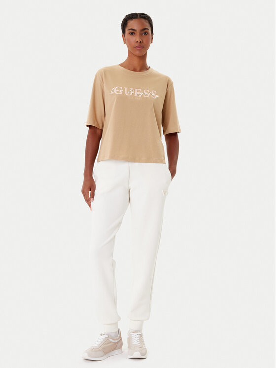 Guess Guess Camiseta V5YI02 I3Z14 Beis Boxy Fit