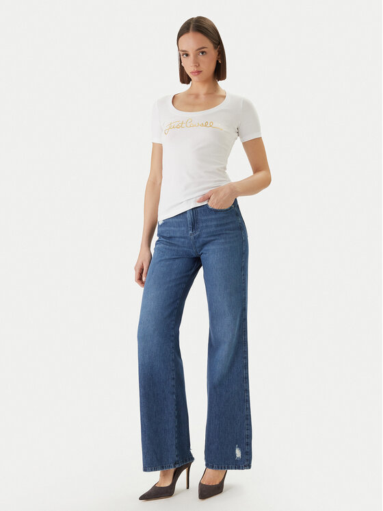 Just Cavalli Just Cavalli Camiseta 80PAHT02 CJ502 Blanco Slim Fit