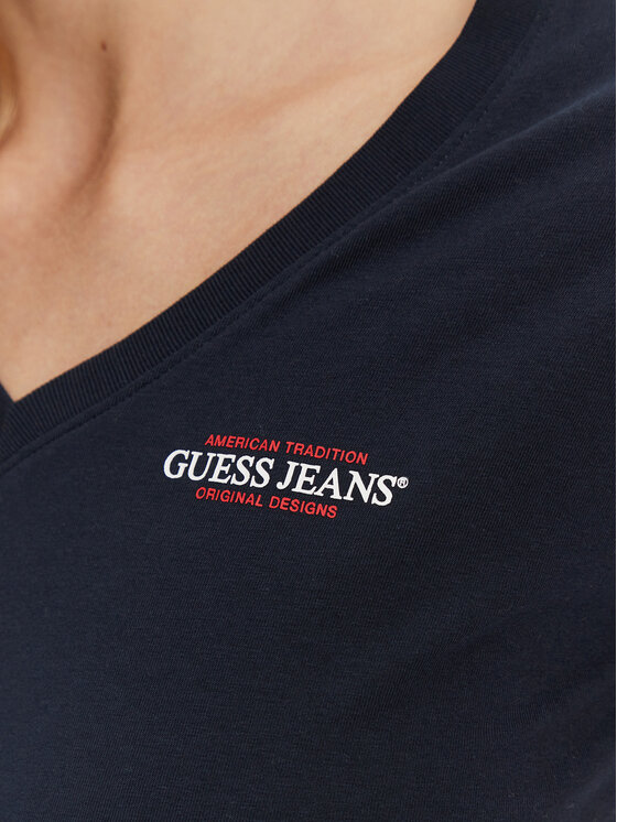 Guess Jeans Guess Jeans T-Shirt W4YI23 J1314 Σκούρο μπλε Slim Fit