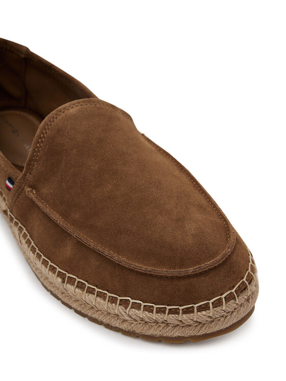 Tommy Hilfiger Espadrile Tommy Hilfiger Hilfiger Flex Espa Suede Loafer FM0FM05392 Rjava