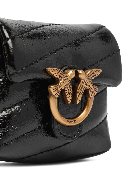 PINKO Prívesok PINKO Airpods Love Puff Microfiber Shiny Calf AI 25-26 PCPL 105869 A370 Čierna