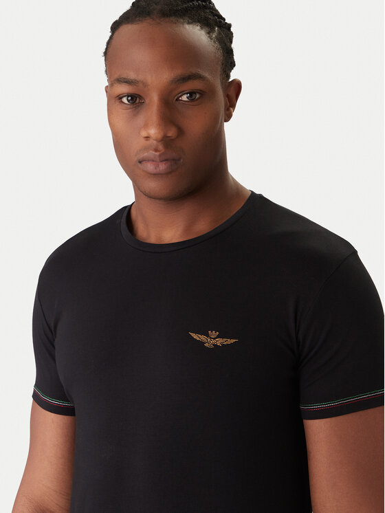 Aeronautica Militare Aeronautica Militare Komplet t-shirt majic﻿ AM1UTI003B Črna Slim Fit