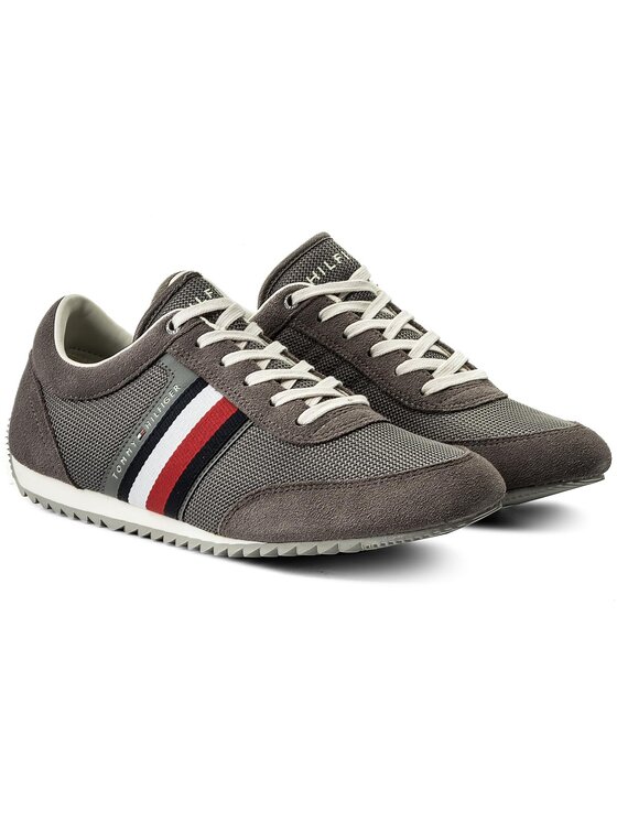 Tommy Hilfiger Sneakersy Tommy Hilfiger Corporate Material Mix Runner FM0FM01314 Sivá