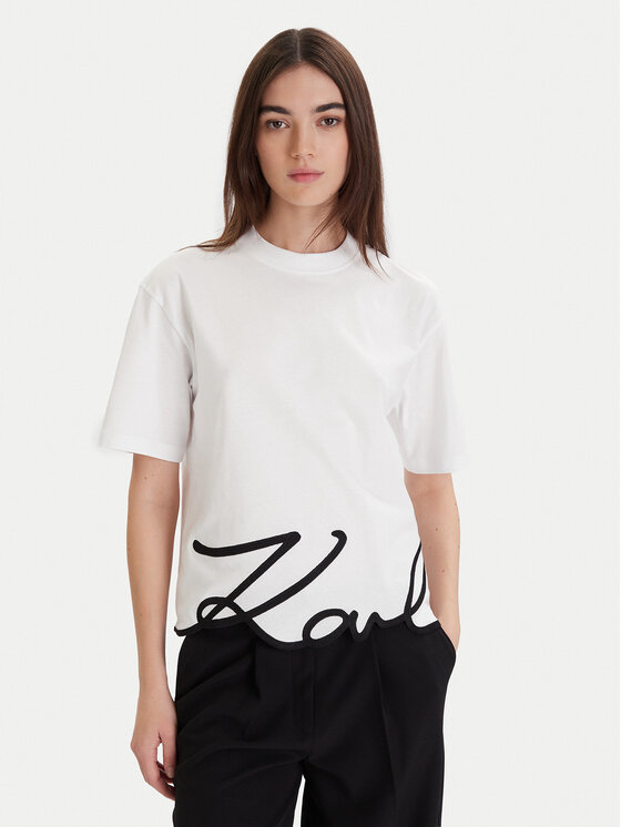 KARL LAGERFELD KARL LAGERFELD T-shirt A1W17013 Bianco Regular Fit
