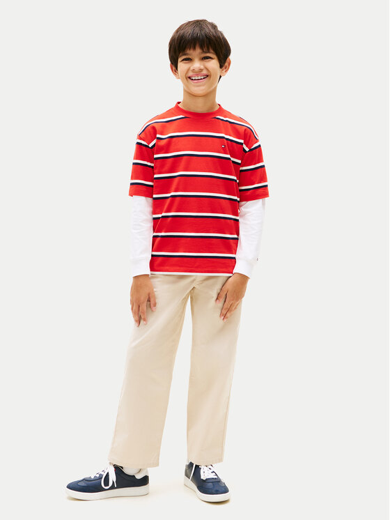 Tommy Hilfiger Tommy Hilfiger Camiseta Essential Flag KB0KB09646 Rojo Regular Fit