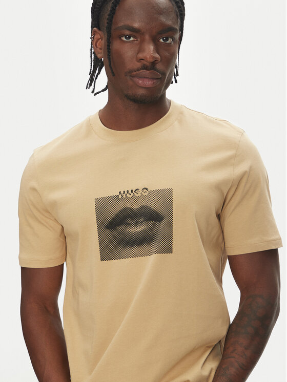 HUGO HUGO Футболка Deterni 50544496 Бежевий Regular Fit