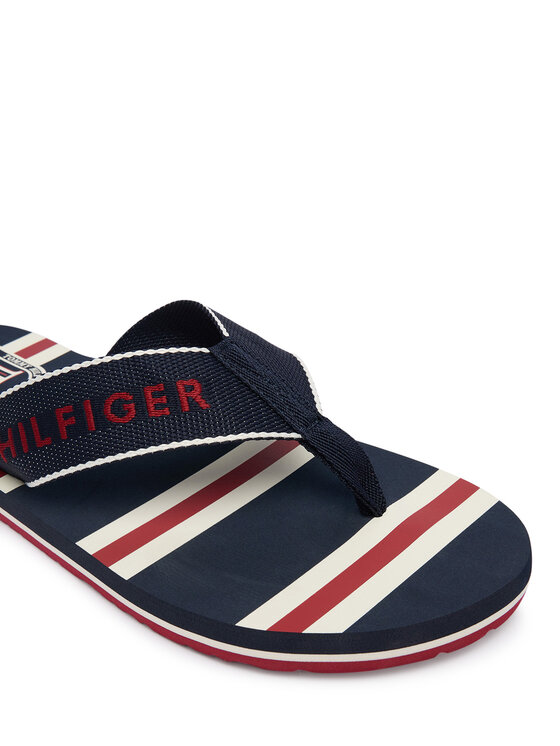 Tommy Hilfiger Čības uz pirksta Tommy Hilfiger Stripes Beach Sandal FM0FM06003 Tumši zils