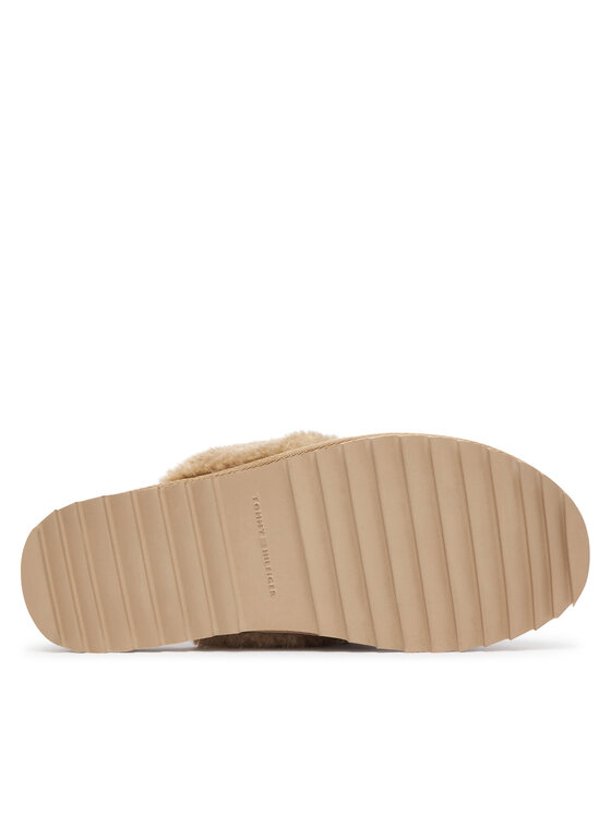 Tommy Hilfiger Papucs Tommy Hilfiger Th Premium Shearling Shoes FW0FW09947 Bézs