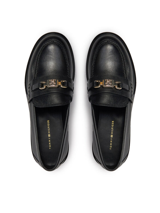 Tommy Hilfiger Čevlji brez vezalk Tommy Hilfiger Th Hardware Loafer FW0FW07765 Črna