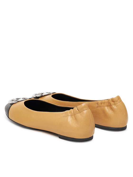 Tory Burch Балетки Tory Burch Claire Cap-Toe Ballet 156309 Бежевий