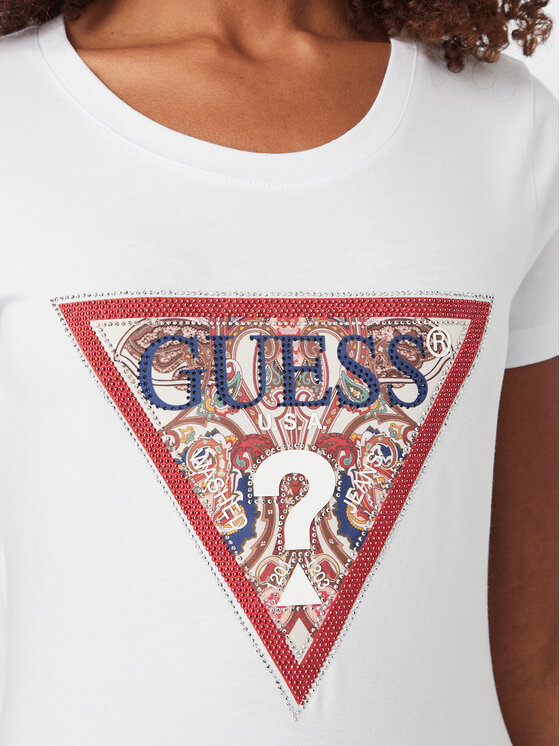 Guess Guess T-Shirt W6YI25 K4344 Λευκό Slim Fit