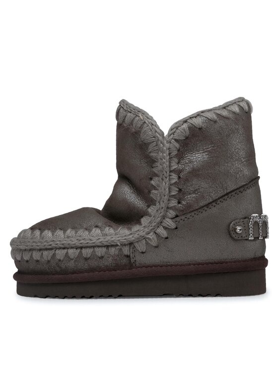 Mou Škornji za sneg Mou Eskimo 18 With Rhinestones Logo Srebrna