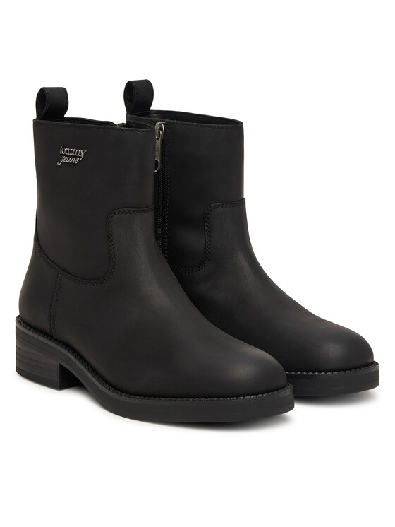 Tommy Jeans Polokozačky Tommy Jeans Tjw Soft Sole Chelsea Boots Lth EN0EN03080 Černá