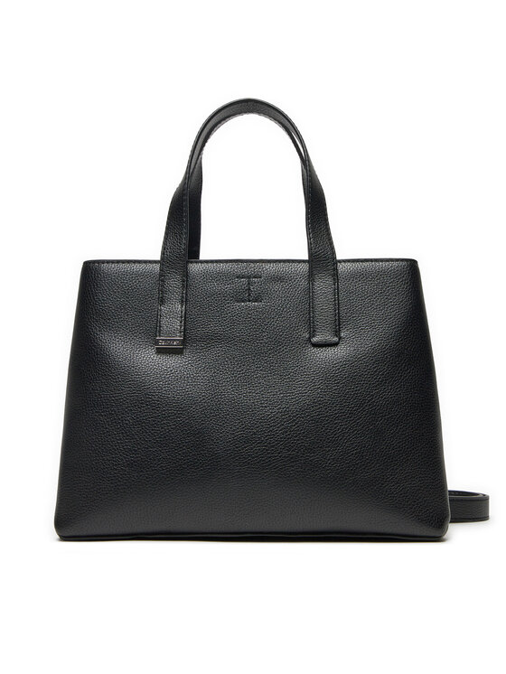 Calvin Klein Borsetta Calvin Klein Ck Plaque Small Tote K60K612781 Nero
