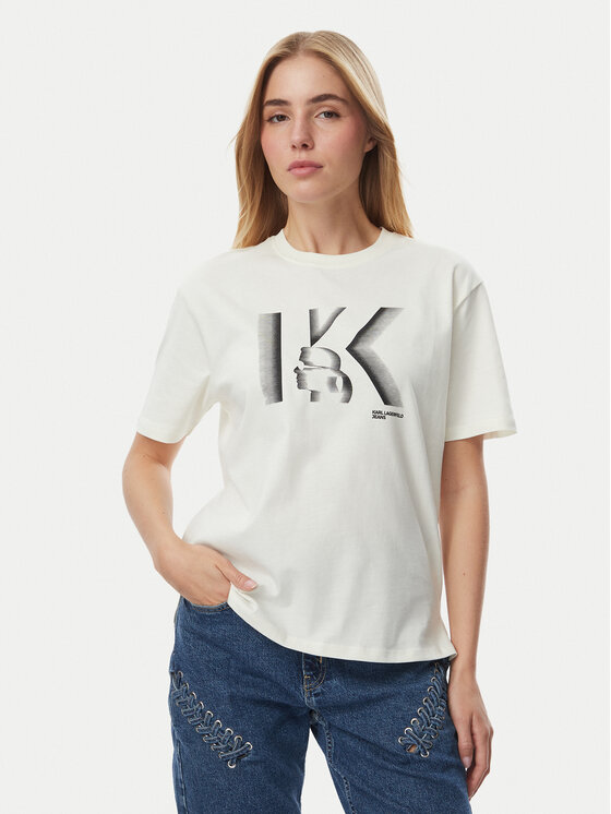 KARL LAGERFELD KARL LAGERFELD Camiseta B4W17003 Crema Regular Fit