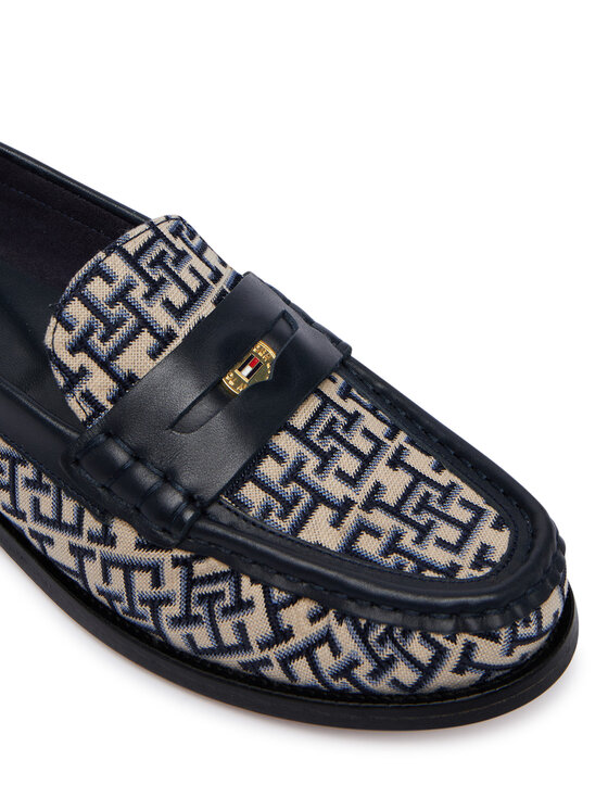 Tommy Hilfiger Loafers Tommy Hilfiger Th Monogram Penny Bar Loafer FW0FW09537 Bleumarin