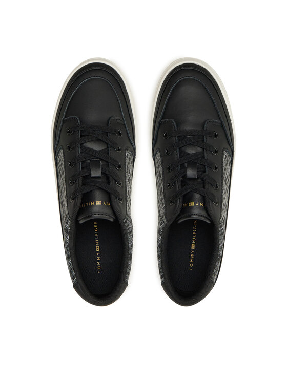 Tommy Hilfiger Sneakers Tommy Hilfiger Vulc Leather Sneaker Monogram FW0FW08331 Nero