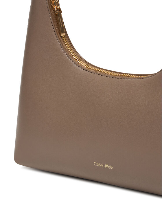 Calvin Klein Ročna torba Calvin Klein Foil Logo Conv Shoulder Bag LV04F3272G Bež