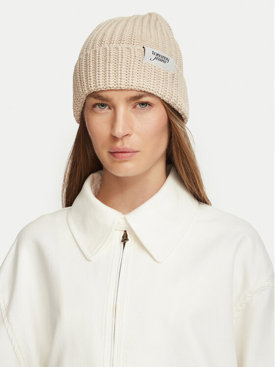 Tommy Hilfiger Čepice Tommy Hilfiger Script AW0AW18972 Krémová