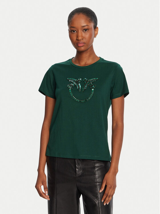 PINKO PINKO Camiseta Quentin 100535 A2RN Verde Regular Fit
