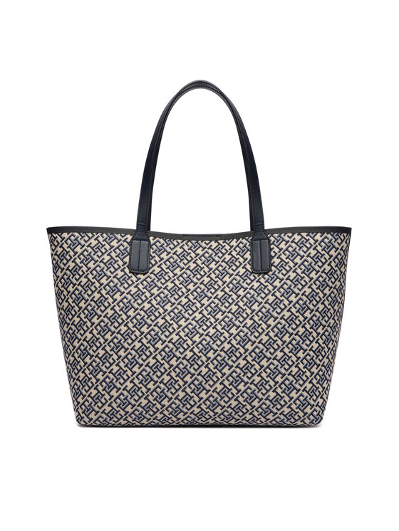 Tommy Hilfiger Torbica Tommy Hilfiger Th Icon Tote Jacquard AW0AW18889 Plava