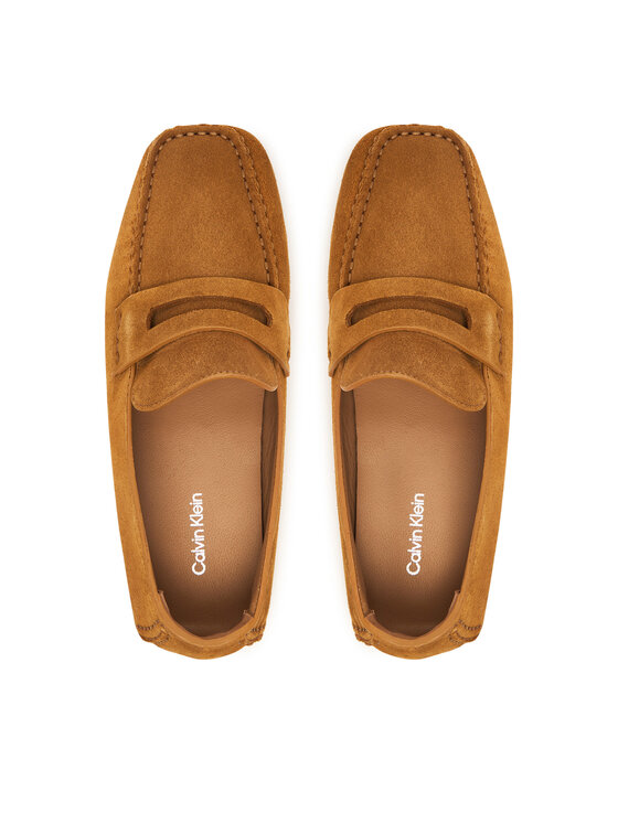 Calvin Klein Mokaszin Calvin Klein Square Driver Suede HW0HW02844 Barna
