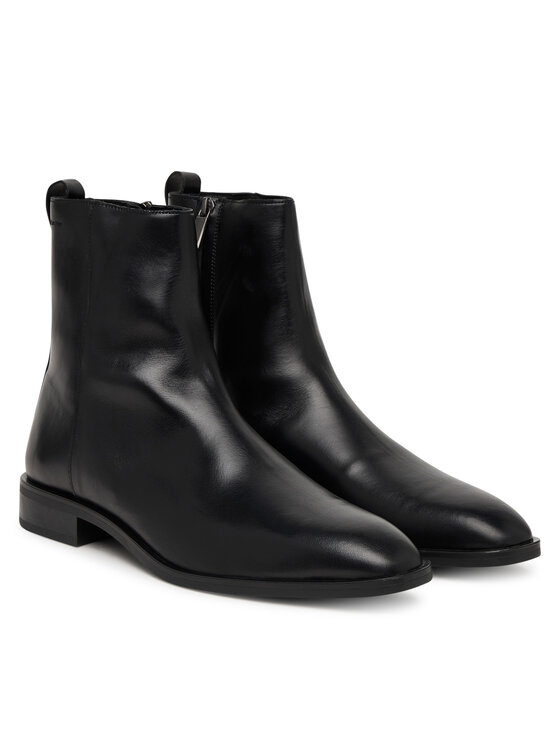 Calvin Klein Csizma Calvin Klein Slim Clean Zip Boot Lth HM0HM02007 Fekete
