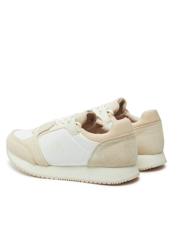 Calvin Klein Jeans Snīkeri Calvin Klein Jeans Runner Laceup Low Mg Media YW0YW01644 Écru