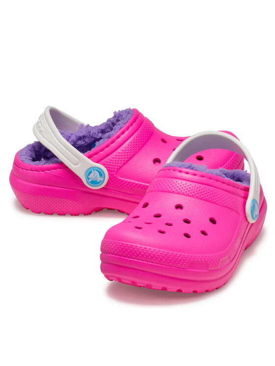 Crocs Шльопанці Crocs Classic Lined Clog Kids 207010 Рожевий