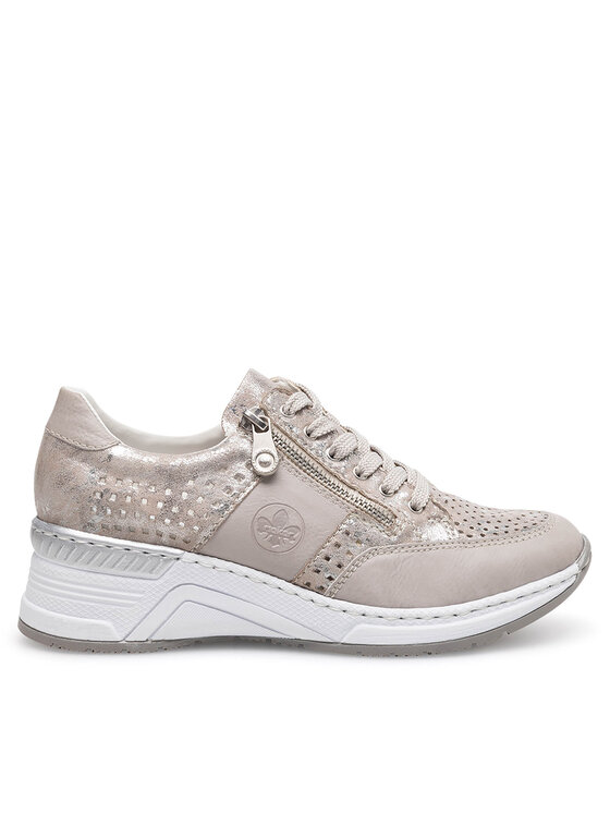 Rieker Sneakersy Rieker N4327-80 Strieborná