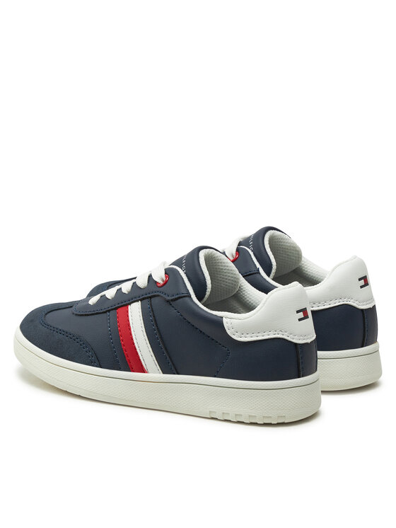 Tommy Hilfiger Laisvalaikio batai Tommy Hilfiger Stripe Low Cut Lace-Up Sneaker T3X9-33851-1269 M Tamsiai mėlyna