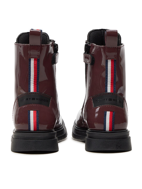 Tommy Hilfiger Botki Tommy Hilfiger T4A5-33588-0775 M Bordowy