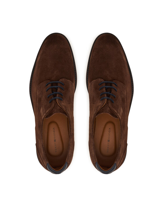 Tommy Hilfiger Обувки Tommy Hilfiger Corporate Dressy Suede Shoe FM0FM05969 Тъмнокафяв