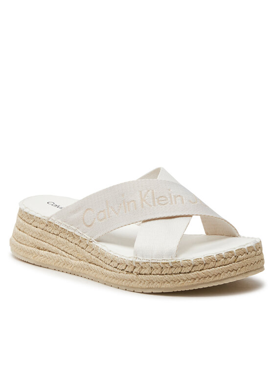 Calvin Klein Jeans Espadrile Calvin Klein Jeans Sporty Wedge Rope Sandal Mr YW0YW01364 Alb