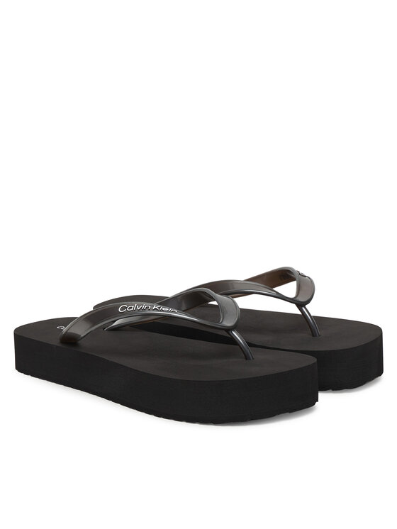 Calvin Klein Chancletas Calvin Klein Flatform Flip Flop Met Tpu HW0HW03120 Negro