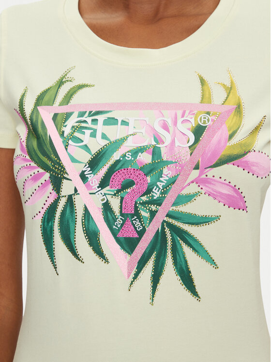 Guess Guess Marškinėliai W5GI07 J1314 Geltona Regular Fit