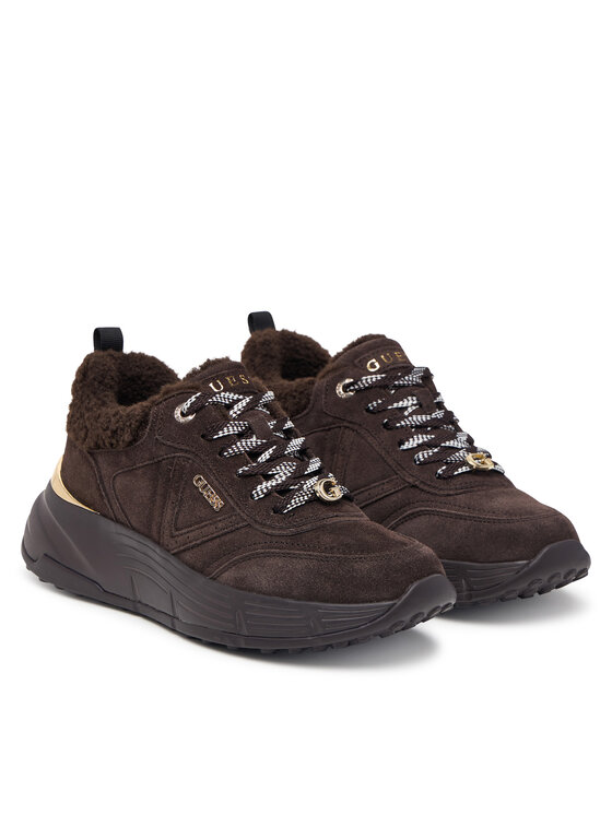 Guess Sneakersy Guess FLFFA2 LEA12 Brązowy ciemny