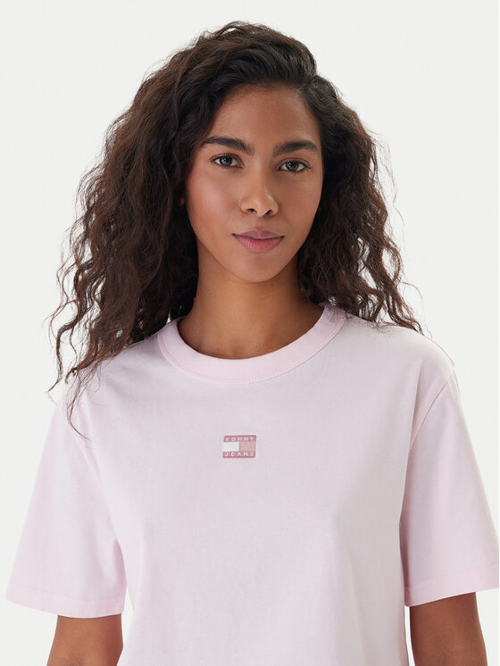 Tommy Jeans Tommy Jeans Camiseta Badge DW0DW22202 Rosa Boxy Fit