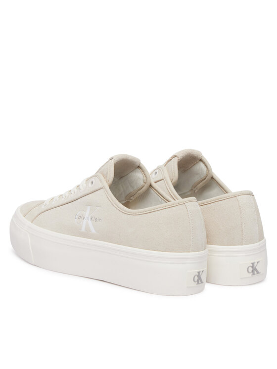 Calvin Klein Laisvalaikio batai Calvin Klein Vulc Flatf Laceup Suede HW0HW03088 Smėlio