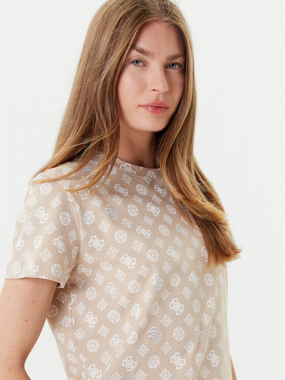 Guess Guess Футболка V5YI04 I3Z14 Бежевий Regular Fit