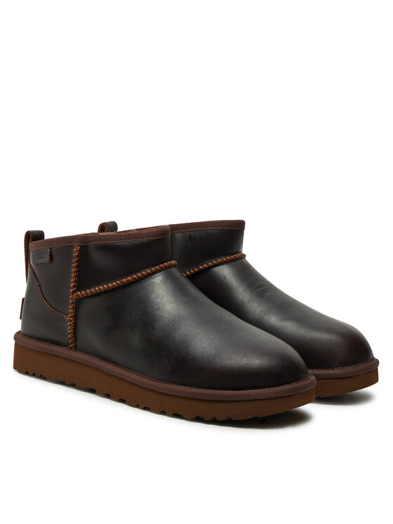 Cizme de zăpadă Ugg W Classic Ultra Mini Lthr Regen 1163490 Maro