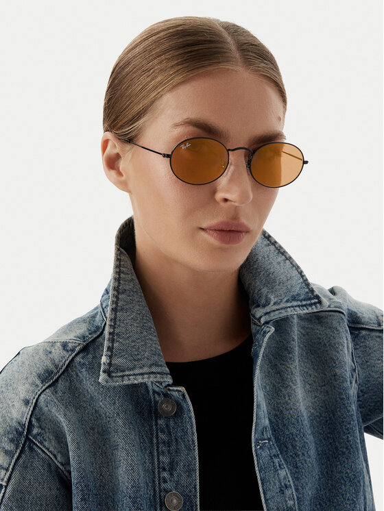 Ray-Ban Сонцезахисні окуляри Ray-Ban Oval Flat Lenses 0RB3547N Чорний