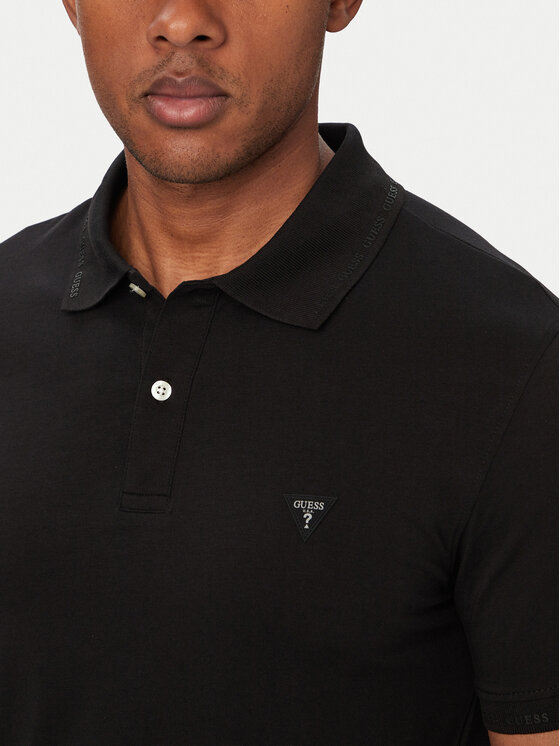 Guess Guess Поло M6YP66 K4394 Чорний Extra Slim Fit