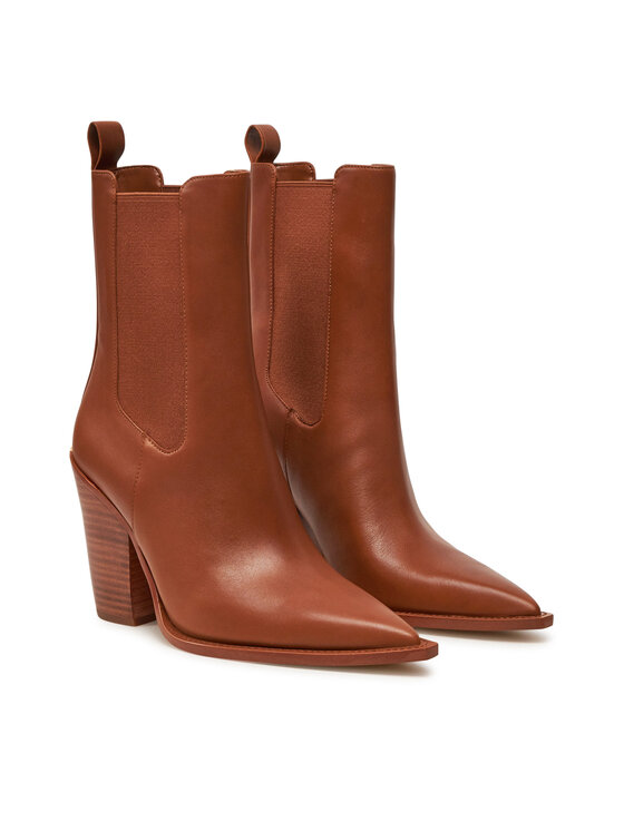 Michael Kors Cizme și botine cowboy Michael Kors Leni Leather Boot 40T4LNHE5L Maro
