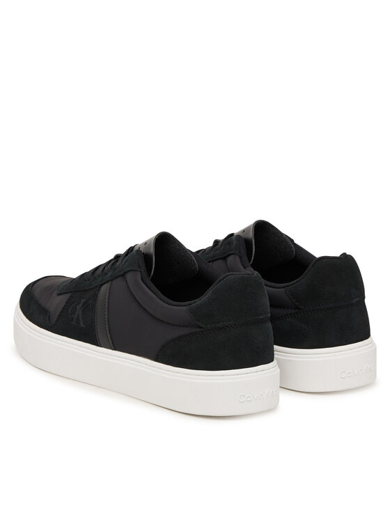 Calvin Klein Sneakers Calvin Klein Mixed Texture Lace Up Cupsole Trainers YM0YM01395 Nero