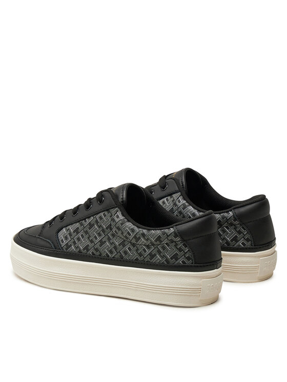 Tommy Hilfiger Sneakersy Tommy Hilfiger Vulc Leather Sneaker Monogram FW0FW08331 Černá