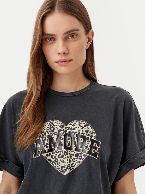 ONLY ONLY T-Shirt Lucy 15339887 Μαύρο Loose Fit